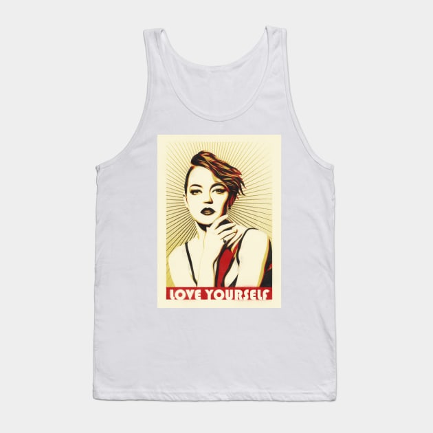 Emma Stone Obey Love Yourself Tank Top by ptc96